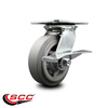 Service Caster 6 Inch Heavy Duty Thermoplastic Rubber Caster with Ball Bearing and Brake SCC SCC-35S620-TPRBF-SLB